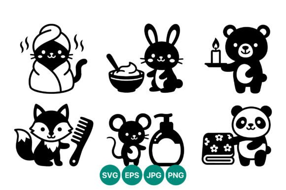 Animal Spa Vector Art Set