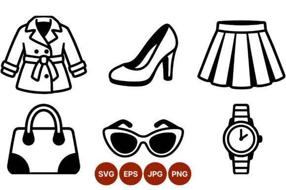 Coat High Heel Skirt Handbag Sunglasses