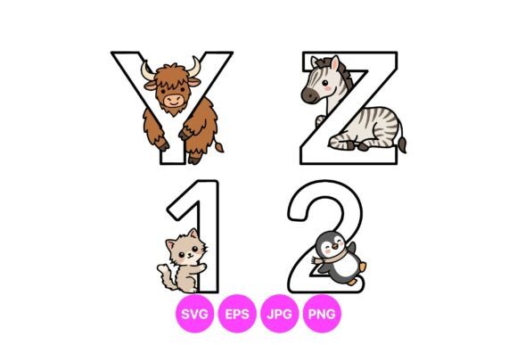 Cute Animal Alphabet Clipart Set