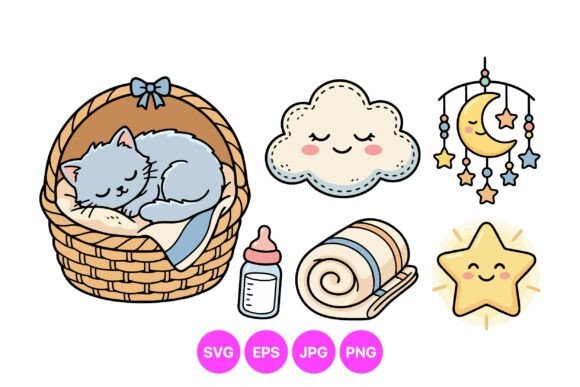 Cute Baby Nursery Clipart Set