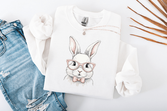 Cute Easter Bunny with Pink Glasses