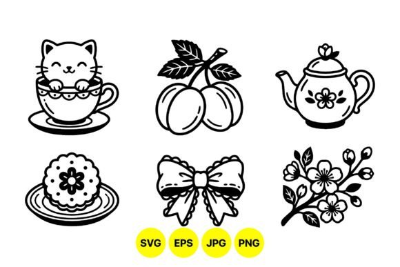 Cute Tea Time Clipart Pack