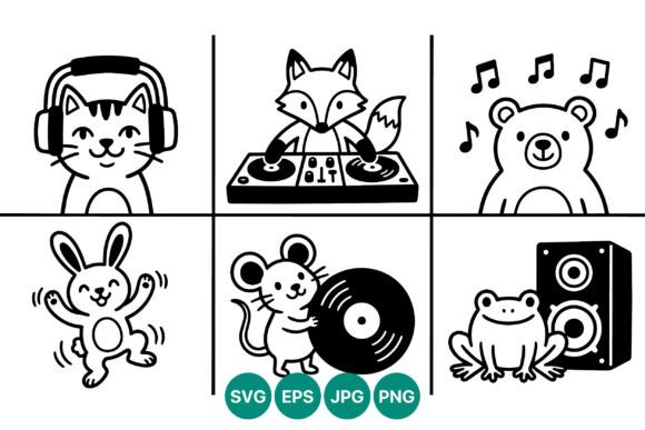 Dancing Animals Music Vector