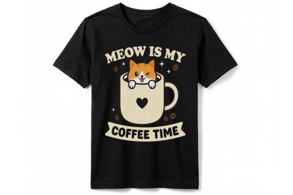 Funny Meow Is My Coffee Time T-Shirt