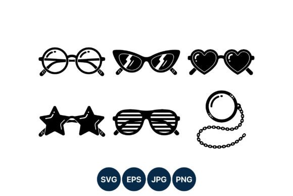 Novelty Sunglasses and Monocle Vector