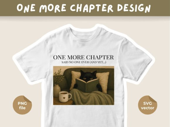 One More Chapter, Book Lover Design PNG