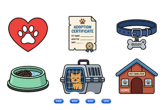 Pet Adoption Icon Collection
