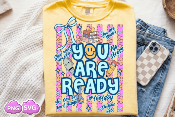 Striped Floral You Are Ready Testday PNG